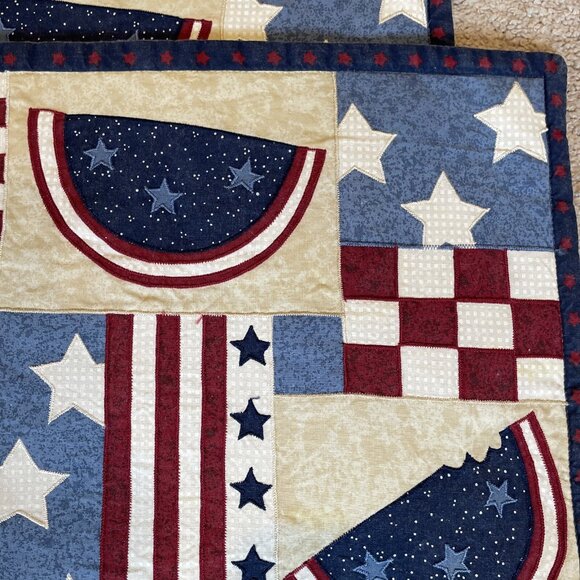 Patriotic  Quilted Placemats Multicolor Americana Fourth of July Summer Set of 4 - Picture 5 of 10